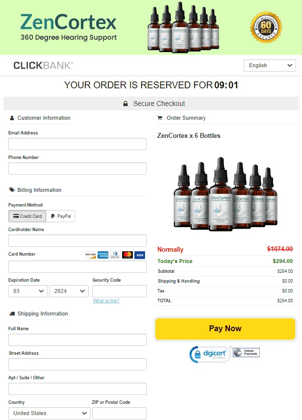 ZenCortex order page